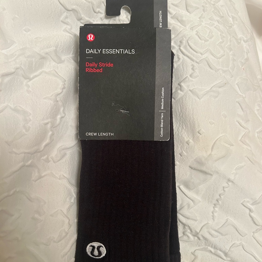 lululemon athletica Black Crew Length Socks